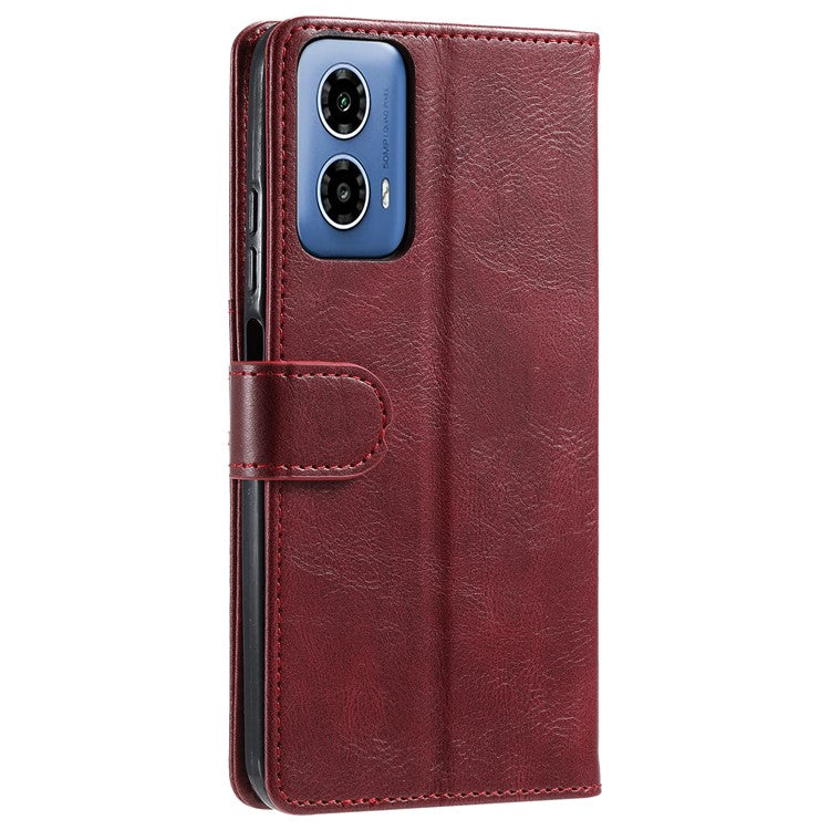 013 Style For Motorola Moto G85 5G / S50 Neo 5G Case PU Leather Anti-Fall Phone Cover with 6 Card Slots - Wine Red