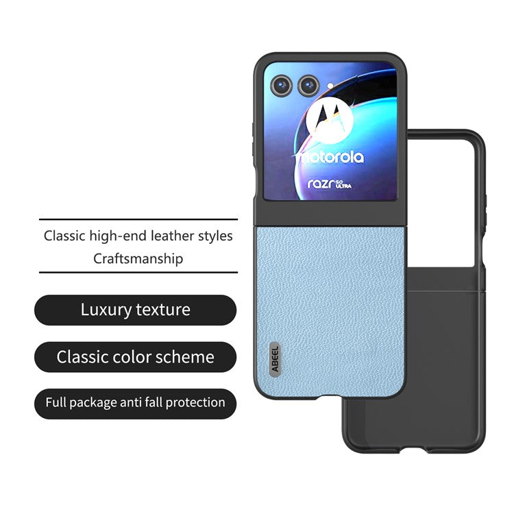 ABEEL For Motorola Razr 60 / Razr 50 5G Case Litchi Texture Non-Slip Phone Cover - Baby Blue