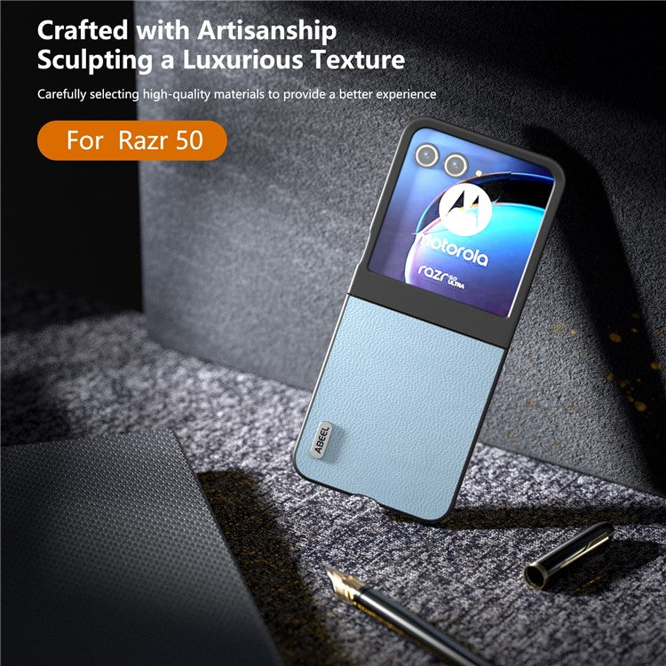 ABEEL For Motorola Razr 60 / Razr 50 5G Case Litchi Texture Non-Slip Phone Cover - Baby Blue