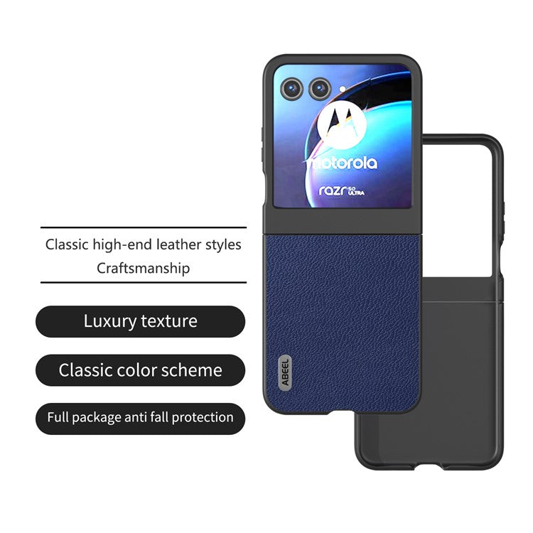ABEEL For Motorola Razr 60 / Razr 50 5G Case Litchi Texture Non-Slip Phone Cover - Blue