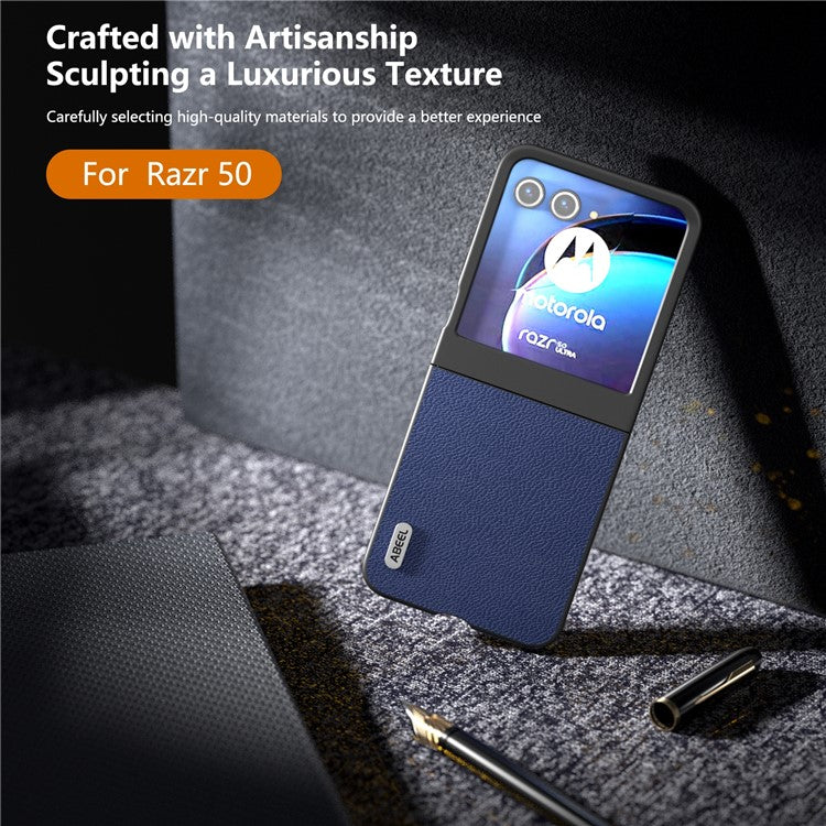ABEEL For Motorola Razr 60 / Razr 50 5G Case Litchi Texture Non-Slip Phone Cover - Blue