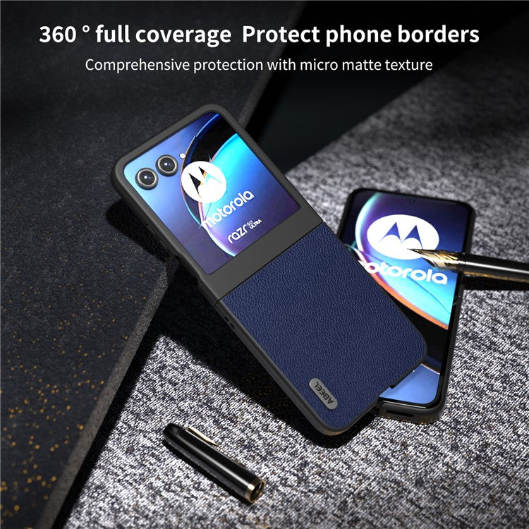 ABEEL For Motorola Razr 60 / Razr 50 5G Case Litchi Texture Non-Slip Phone Cover - Blue