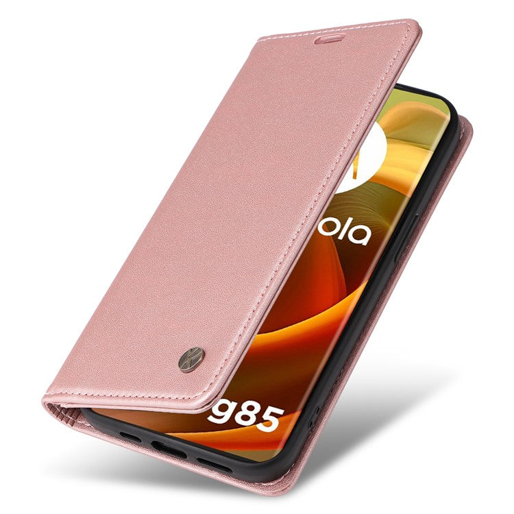 YIKATU YK-001 For Motorola Moto G85 5G / S50 Neo 5G Wallet Case Strong Magnetic Leather Phone Cover - Rose Gold