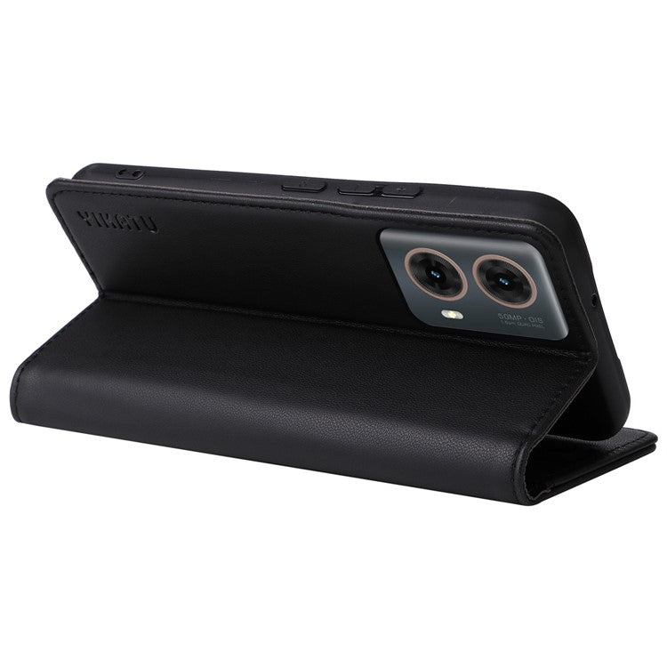 YIKATU YK-001 For Motorola Moto G85 5G / S50 Neo 5G Wallet Case Strong Magnetic Leather Phone Cover - Black