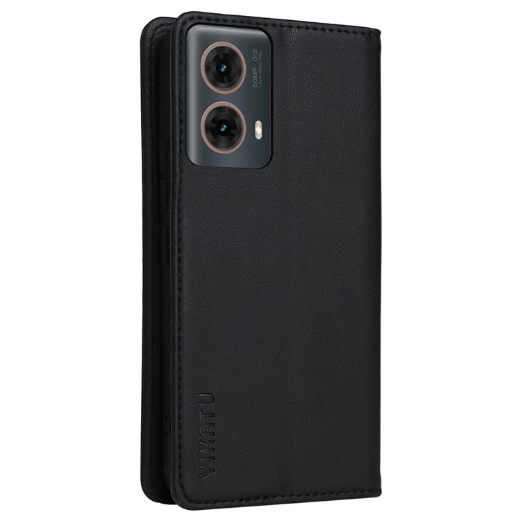 YIKATU YK-001 For Motorola Moto G85 5G / S50 Neo 5G Wallet Case Strong Magnetic Leather Phone Cover - Black