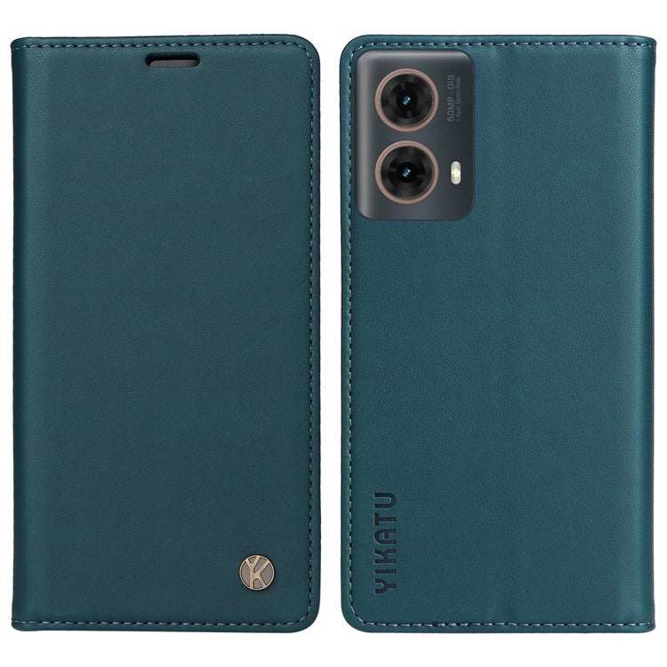 YIKATU YK-001 For Motorola Moto G85 5G / S50 Neo 5G Wallet Case Strong Magnetic Leather Phone Cover - Green