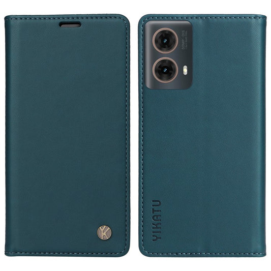 YIKATU YK-001 For Motorola Moto G85 5G / S50 Neo 5G Wallet Case Strong Magnetic Leather Phone Cover - Green
