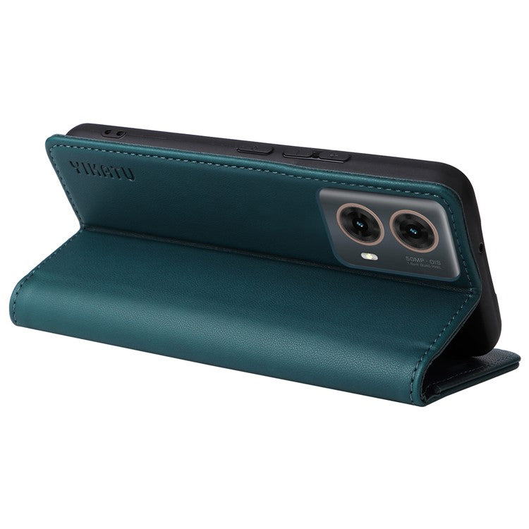 YIKATU YK-001 For Motorola Moto G85 5G / S50 Neo 5G Wallet Case Strong Magnetic Leather Phone Cover - Green