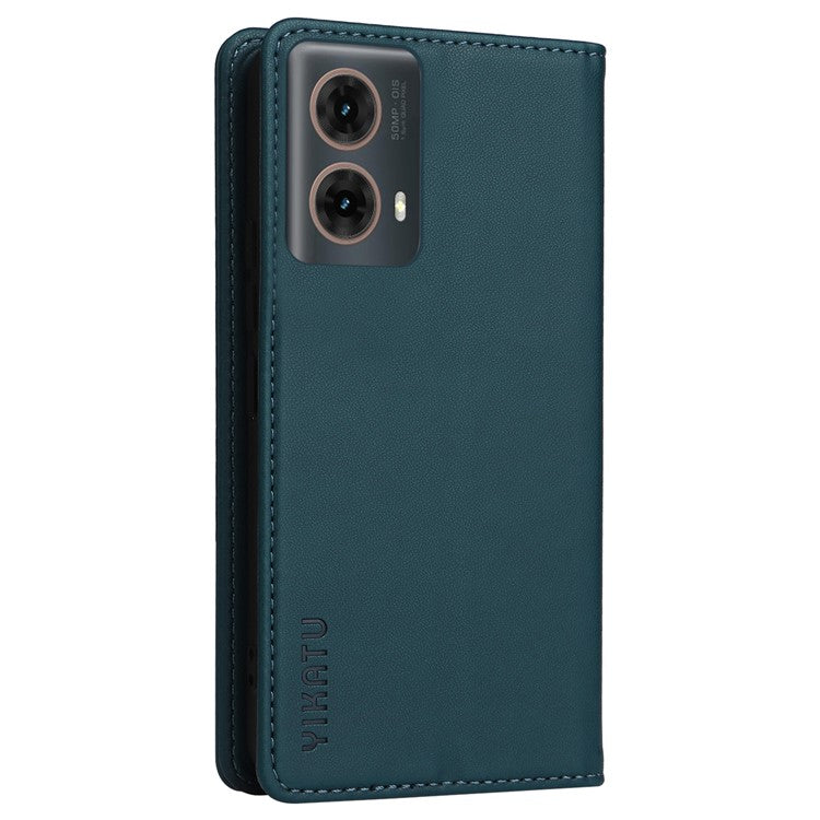 YIKATU YK-001 For Motorola Moto G85 5G / S50 Neo 5G Wallet Case Strong Magnetic Leather Phone Cover - Green