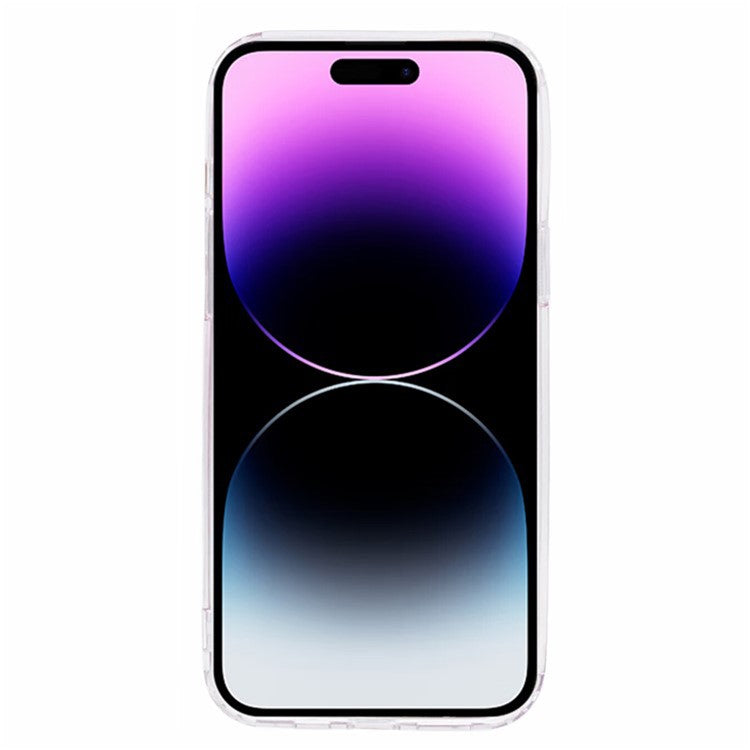 WANLONFENG JWT Series For iPhone 14 Pro Glitter Sequin TPU+Acrylic Magnetic Phone Case with Screen Film + Lens Film - Purple