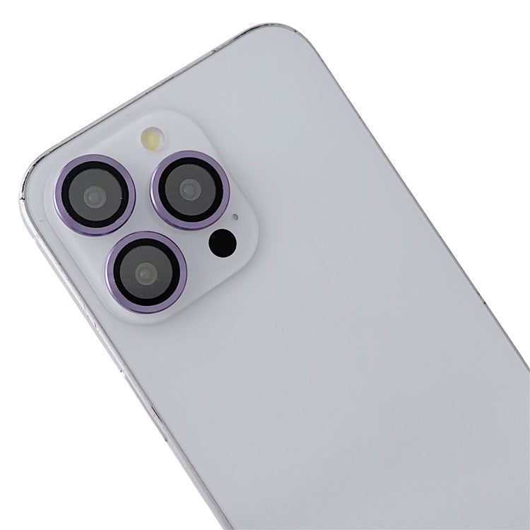 WANLONFENG JWT Series For iPhone 14 Pro Glitter Sequin TPU+Acrylic Magnetic Phone Case with Screen Film + Lens Film - Purple
