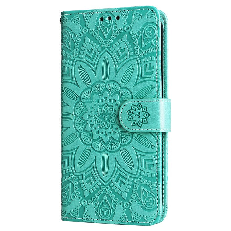 For Realme C61 4G / C63 4G / Note 60 Case Sunflower PU Leather Flip Phone Cover - Green