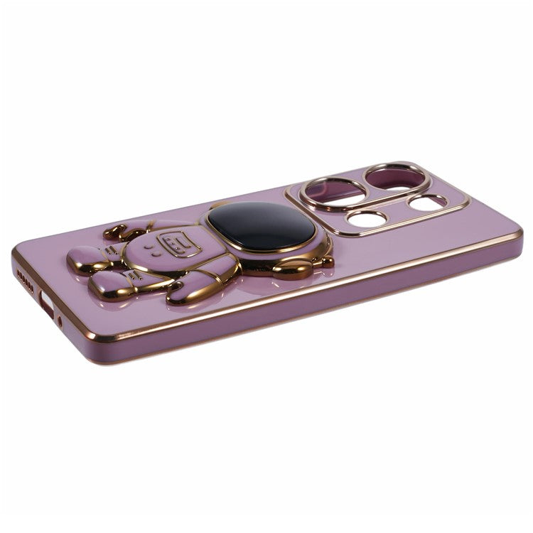 For Xiaomi Redmi Note 13 Pro 4G Case Cute 3D Astronaut Kickstand TPU Phone Cover - Purple