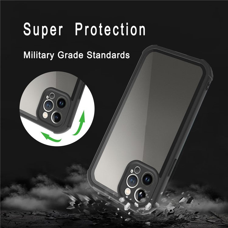 Phone Case for iPhone 14 Pro Max Shockproof Case Protective Anti-Fall Cover Support Wireless Charging - Rose Gold / White