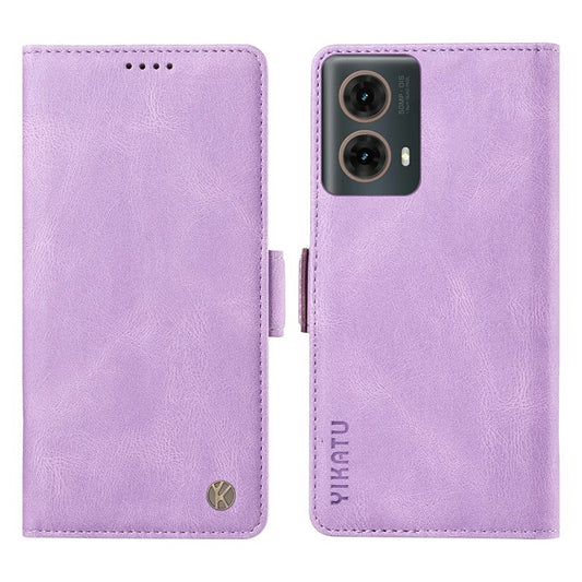 YIKATU YK-005 For Motorola Moto G85 5G / S50 Neo 5G Case Skin-Touch Leather Phone Cover - Purple