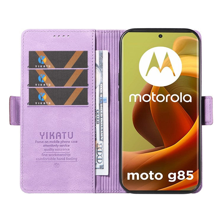 YIKATU YK-005 For Motorola Moto G85 5G / S50 Neo 5G Case Skin-Touch Leather Phone Cover - Purple