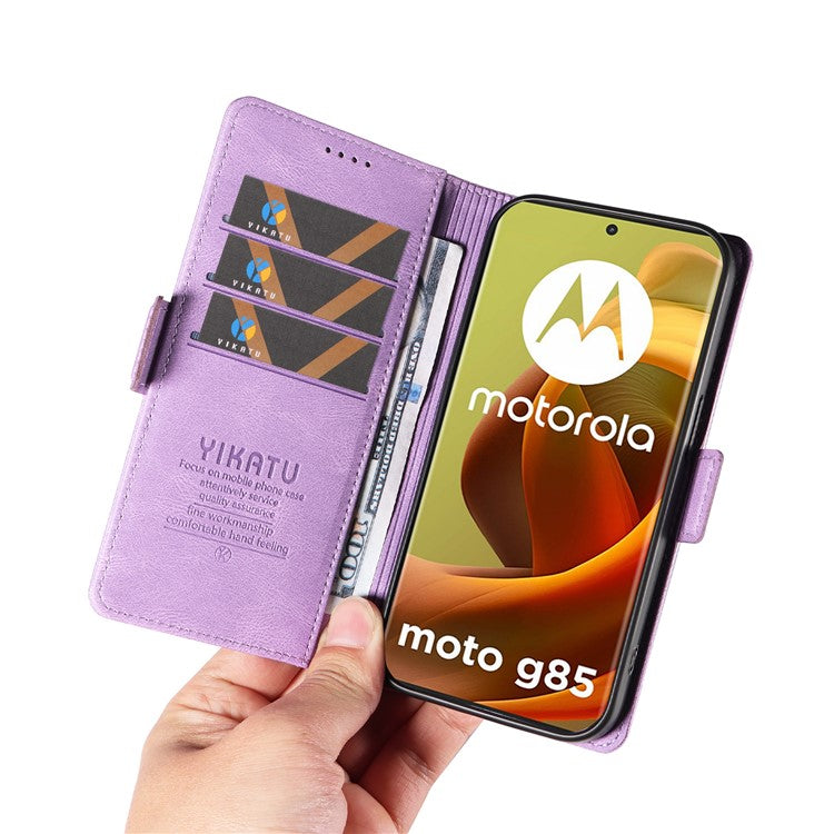 YIKATU YK-005 For Motorola Moto G85 5G / S50 Neo 5G Case Skin-Touch Leather Phone Cover - Purple
