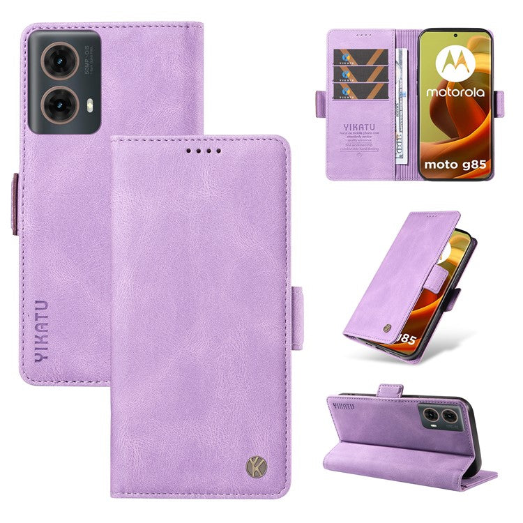 YIKATU YK-005 For Motorola Moto G85 5G / S50 Neo 5G Case Skin-Touch Leather Phone Cover - Purple