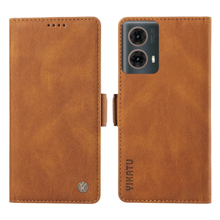 YIKATU YK-005 For Motorola Moto G85 5G / S50 Neo 5G Case Skin-Touch Leather Phone Cover - Brown