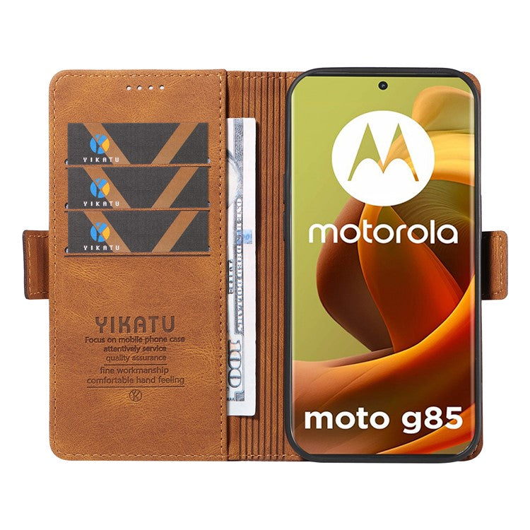 YIKATU YK-005 For Motorola Moto G85 5G / S50 Neo 5G Case Skin-Touch Leather Phone Cover - Brown