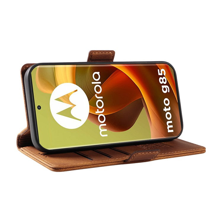 YIKATU YK-005 For Motorola Moto G85 5G / S50 Neo 5G Case Skin-Touch Leather Phone Cover - Brown