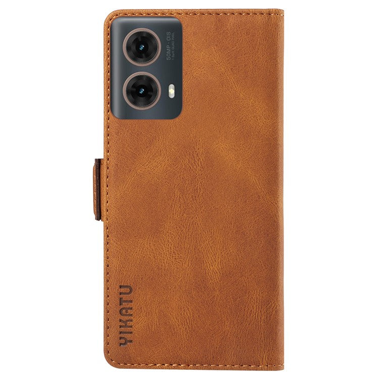 YIKATU YK-005 For Motorola Moto G85 5G / S50 Neo 5G Case Skin-Touch Leather Phone Cover - Brown