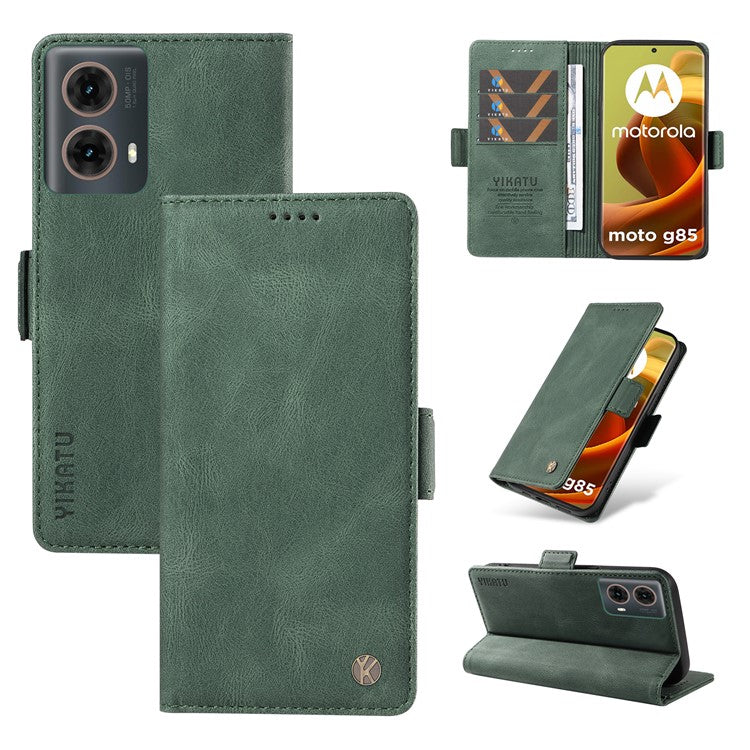YIKATU YK-005 For Motorola Moto G85 5G / S50 Neo 5G Case Skin-Touch Leather Phone Cover - Green