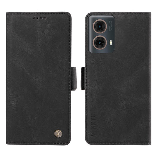 YIKATU YK-005 For Motorola Moto G85 5G / S50 Neo 5G Case Skin-Touch Leather Phone Cover - Black