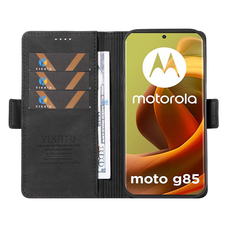 YIKATU YK-005 For Motorola Moto G85 5G / S50 Neo 5G Case Skin-Touch Leather Phone Cover - Black