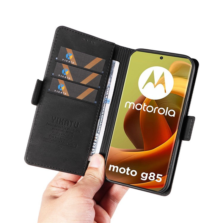 YIKATU YK-005 For Motorola Moto G85 5G / S50 Neo 5G Case Skin-Touch Leather Phone Cover - Black