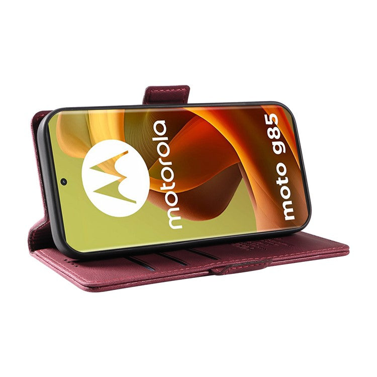 YIKATU YK-005 For Motorola Moto G85 5G / S50 Neo 5G Case Skin-Touch Leather Phone Cover - Wine Red