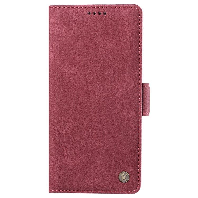YIKATU YK-005 For Motorola Moto G85 5G / S50 Neo 5G Case Skin-Touch Leather Phone Cover - Wine Red