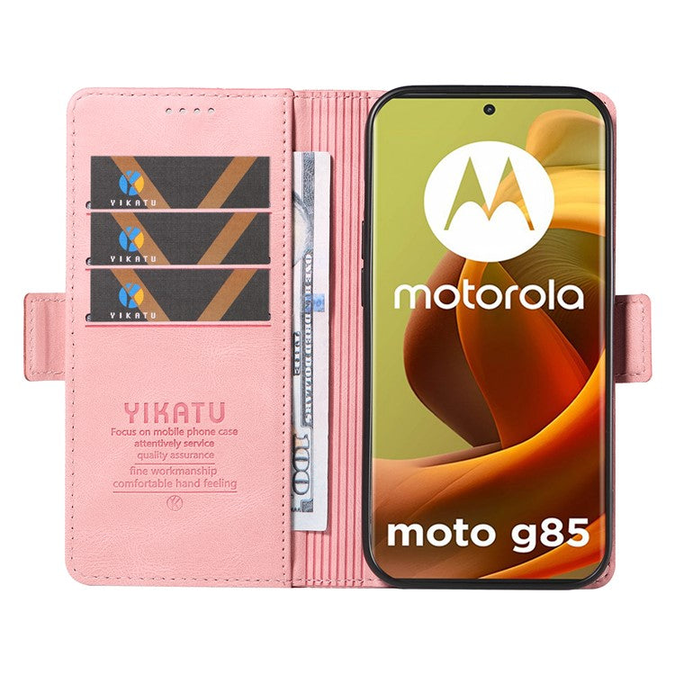 YIKATU YK-005 For Motorola Moto G85 5G / S50 Neo 5G Case Skin-Touch Leather Phone Cover - Pink