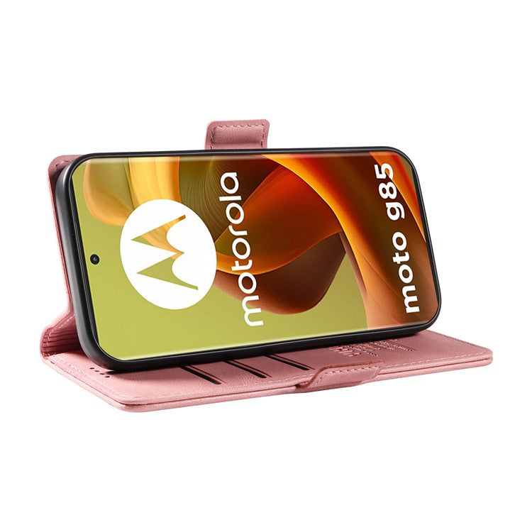 YIKATU YK-005 For Motorola Moto G85 5G / S50 Neo 5G Case Skin-Touch Leather Phone Cover - Pink