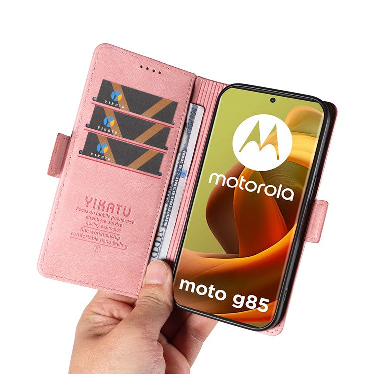 YIKATU YK-005 For Motorola Moto G85 5G / S50 Neo 5G Case Skin-Touch Leather Phone Cover - Pink
