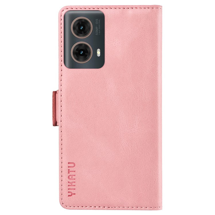 YIKATU YK-005 For Motorola Moto G85 5G / S50 Neo 5G Case Skin-Touch Leather Phone Cover - Pink