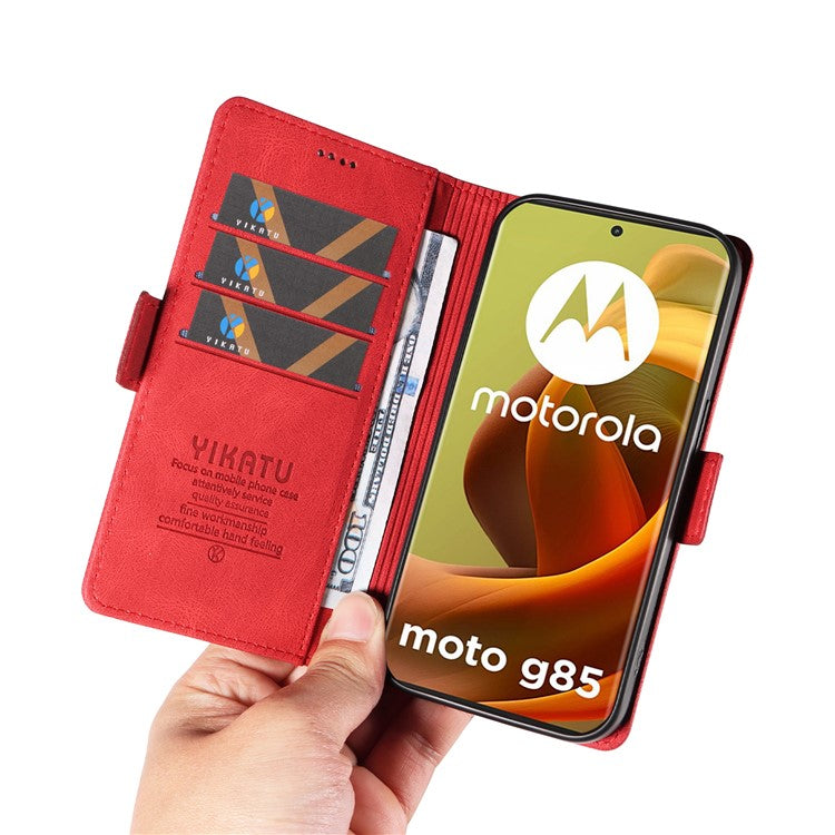 YIKATU YK-005 For Motorola Moto G85 5G / S50 Neo 5G Case Skin-Touch Leather Phone Cover - Red