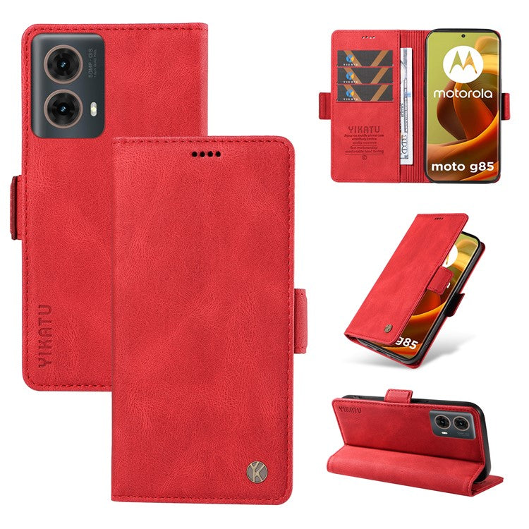 YIKATU YK-005 For Motorola Moto G85 5G / S50 Neo 5G Case Skin-Touch Leather Phone Cover - Red
