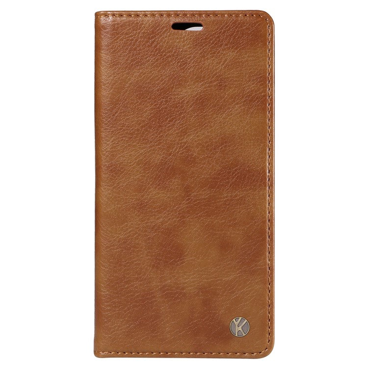 YIKATU YK-006 For Motorola Moto G85 5G / S50 Neo 5G Wallet Case Litchi Texture Leather Phone Cover - Brown