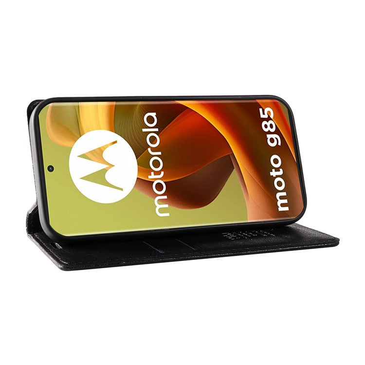 YIKATU YK-006 For Motorola Moto G85 5G / S50 Neo 5G Wallet Case Litchi Texture Leather Phone Cover - Black