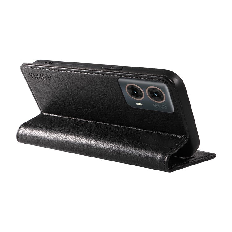 YIKATU YK-006 For Motorola Moto G85 5G / S50 Neo 5G Wallet Case Litchi Texture Leather Phone Cover - Black
