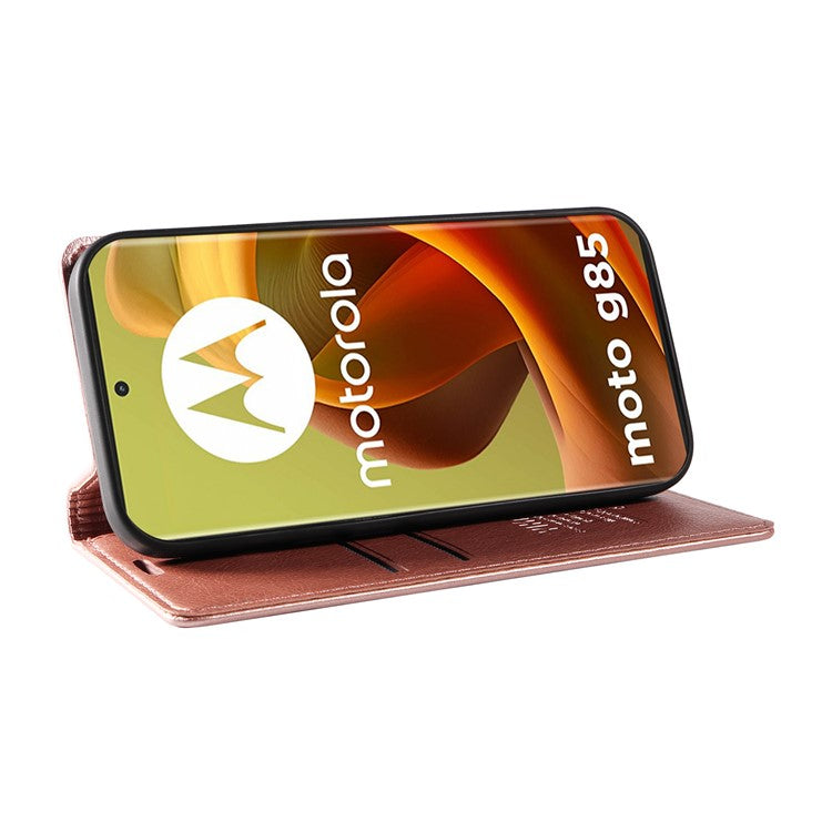 YIKATU YK-006 For Motorola Moto G85 5G / S50 Neo 5G Wallet Case Litchi Texture Leather Phone Cover - Rose Gold