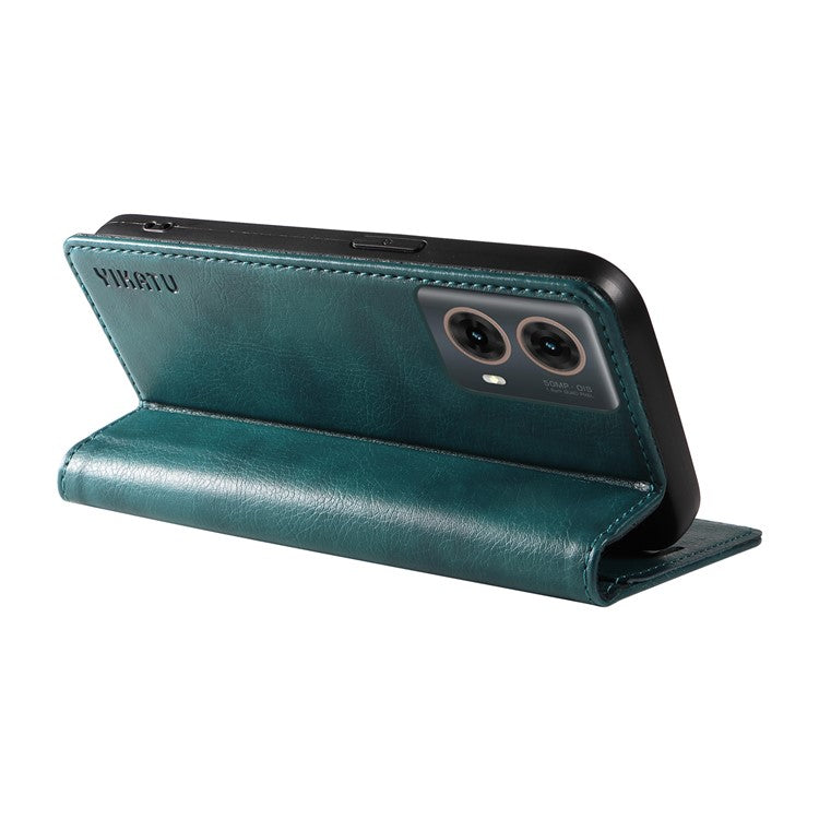 YIKATU YK-006 For Motorola Moto G85 5G / S50 Neo 5G Wallet Case Litchi Texture Leather Phone Cover - Blue