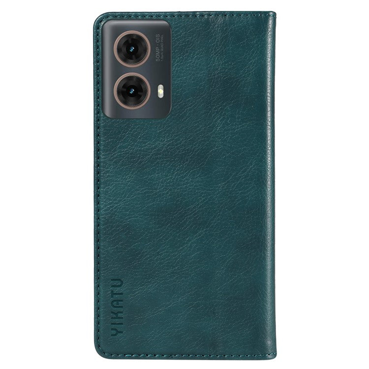 YIKATU YK-006 For Motorola Moto G85 5G / S50 Neo 5G Wallet Case Litchi Texture Leather Phone Cover - Blue