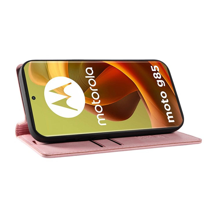 YIKATU YK-006 For Motorola Moto G85 5G / S50 Neo 5G Wallet Case Litchi Texture Leather Phone Cover - Pink