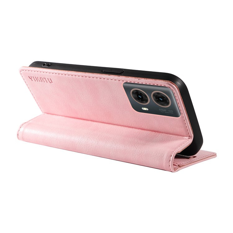YIKATU YK-006 For Motorola Moto G85 5G / S50 Neo 5G Wallet Case Litchi Texture Leather Phone Cover - Pink