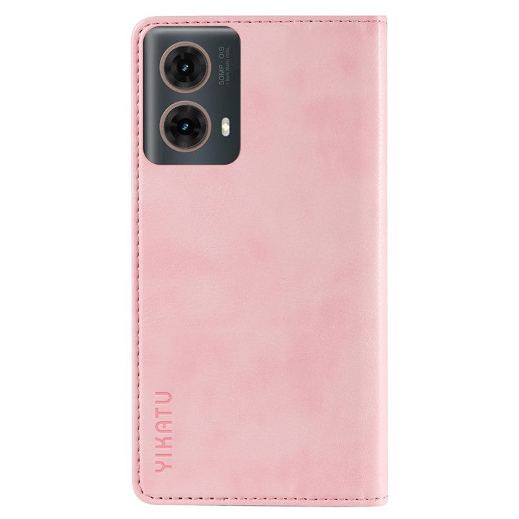 YIKATU YK-006 For Motorola Moto G85 5G / S50 Neo 5G Wallet Case Litchi Texture Leather Phone Cover - Pink