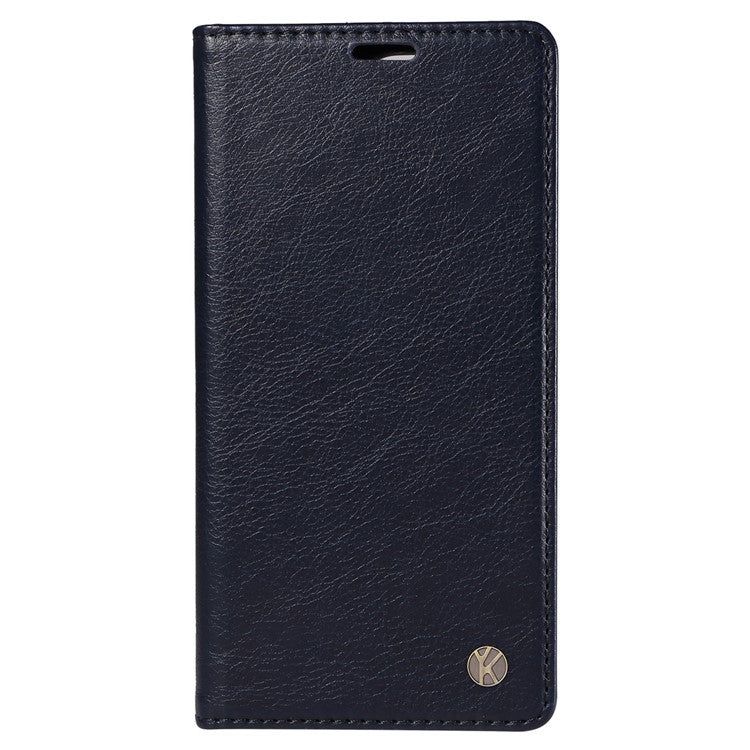 YIKATU YK-006 For Motorola Moto G85 5G / S50 Neo 5G Wallet Case Litchi Texture Leather Phone Cover - Navy Blue