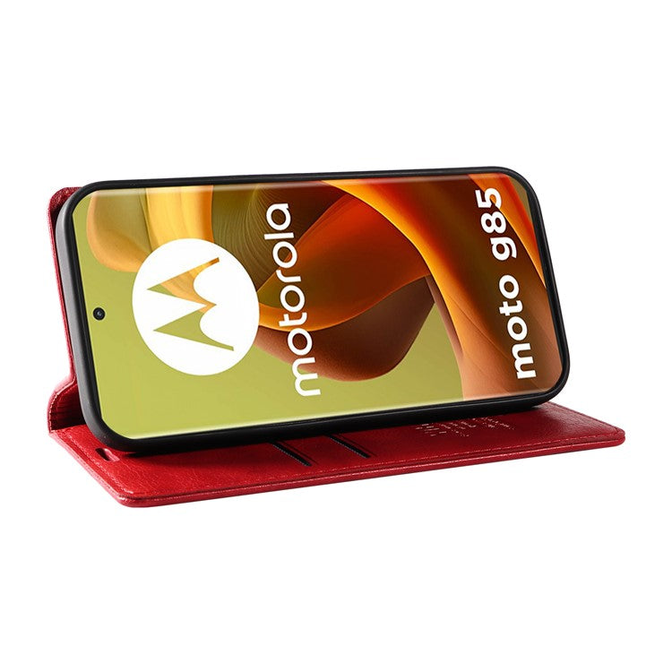 YIKATU YK-006 For Motorola Moto G85 5G / S50 Neo 5G Wallet Case Litchi Texture Leather Phone Cover - Red