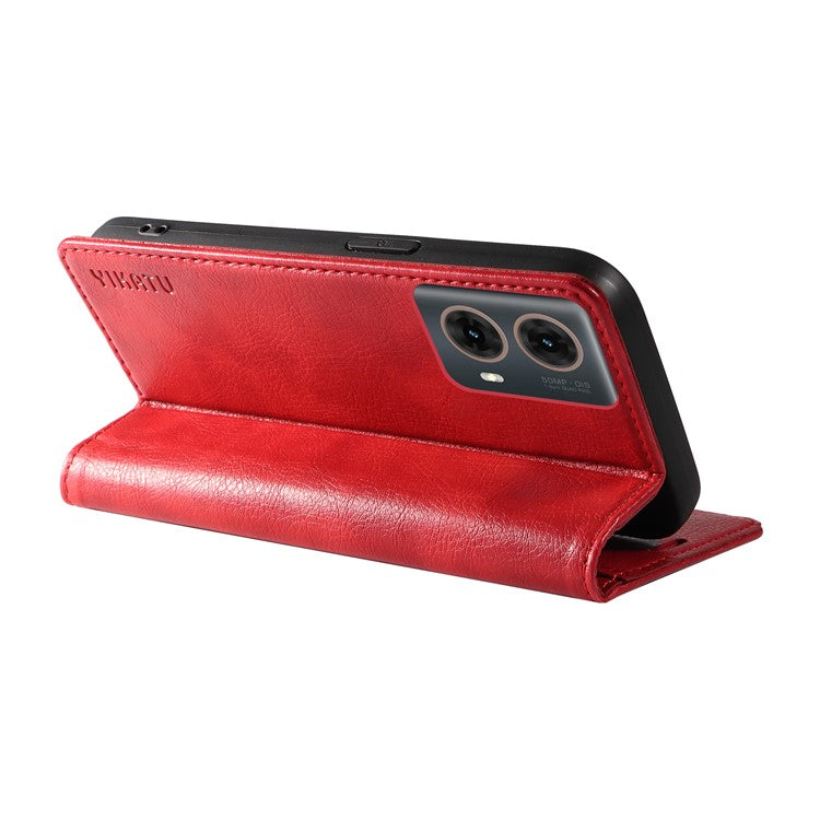 YIKATU YK-006 For Motorola Moto G85 5G / S50 Neo 5G Wallet Case Litchi Texture Leather Phone Cover - Red